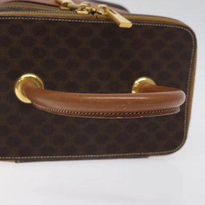 Celine Vintage Double Zip Vanity Case Macadam Coated Canvas, BROWN, CANVAS, Toiletry Case