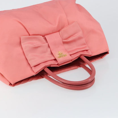 Prada Logo Bow Tote Tessuto with Leather, PINK, NYLON, Tote bag