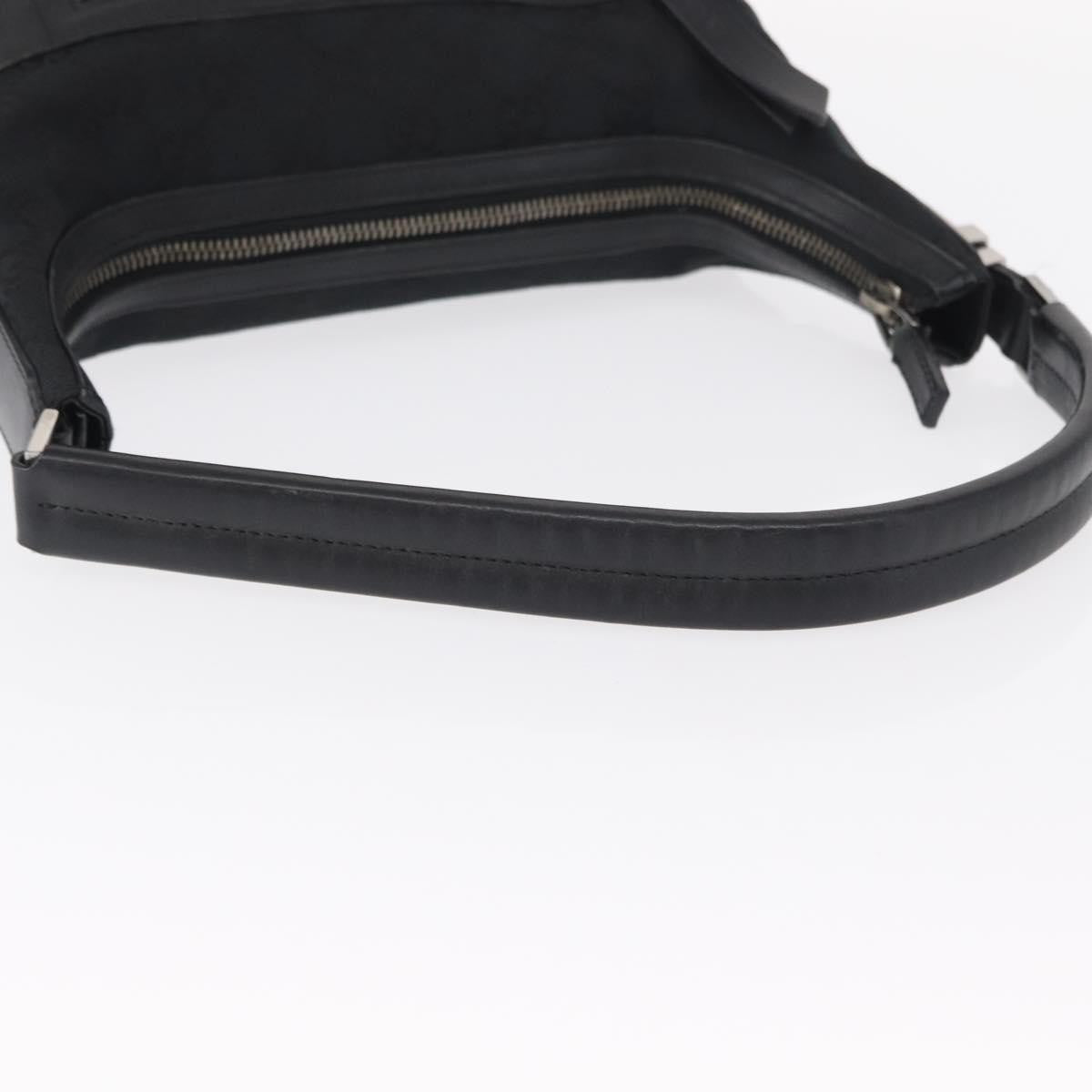 Gucci Vintage Shoulder Bag GG Canvas and Leather, BLACK, CANVAS, Shoulder bag