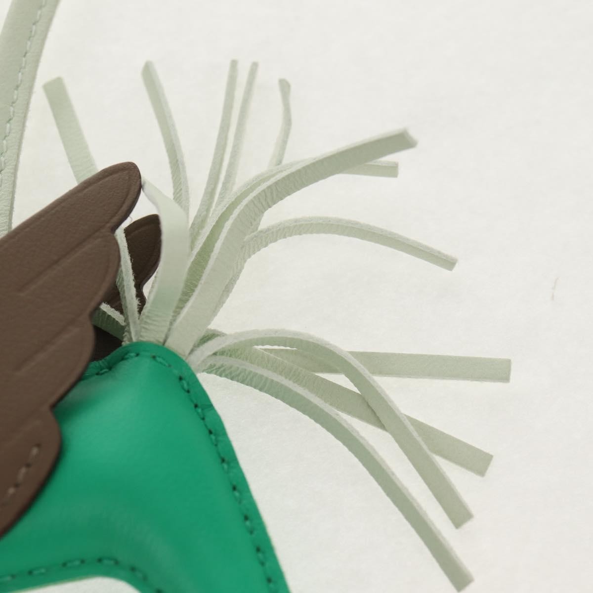 Hermes Pegase Rodeo Bag Charm Leather, GREEN, LEATHER, Charms and Keychains