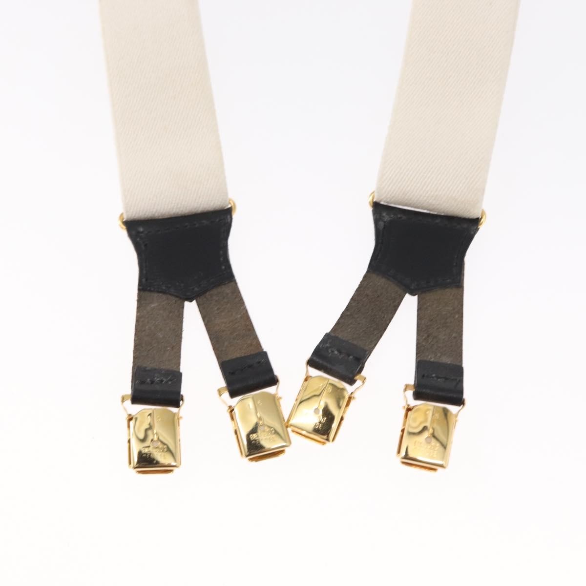 Chanel Logo Suspenders Canvas, WHITE, CANVAS, Belts