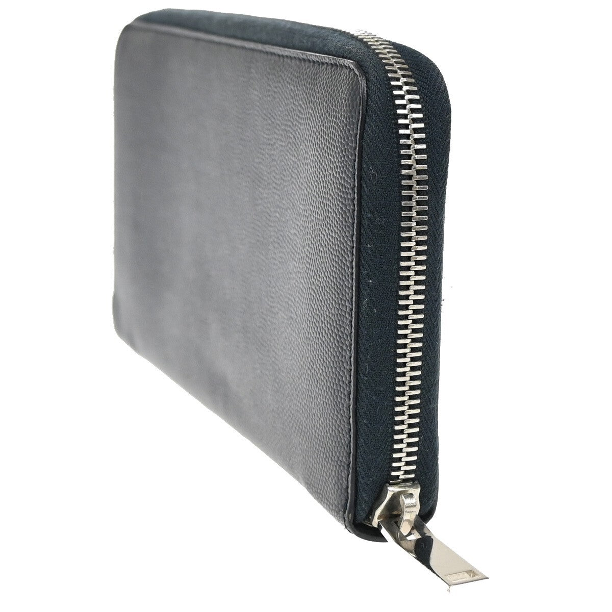 Saint Laurent Classic Zip Around Organizer Wallet Leather, NAVY, LEATHER, Wallets