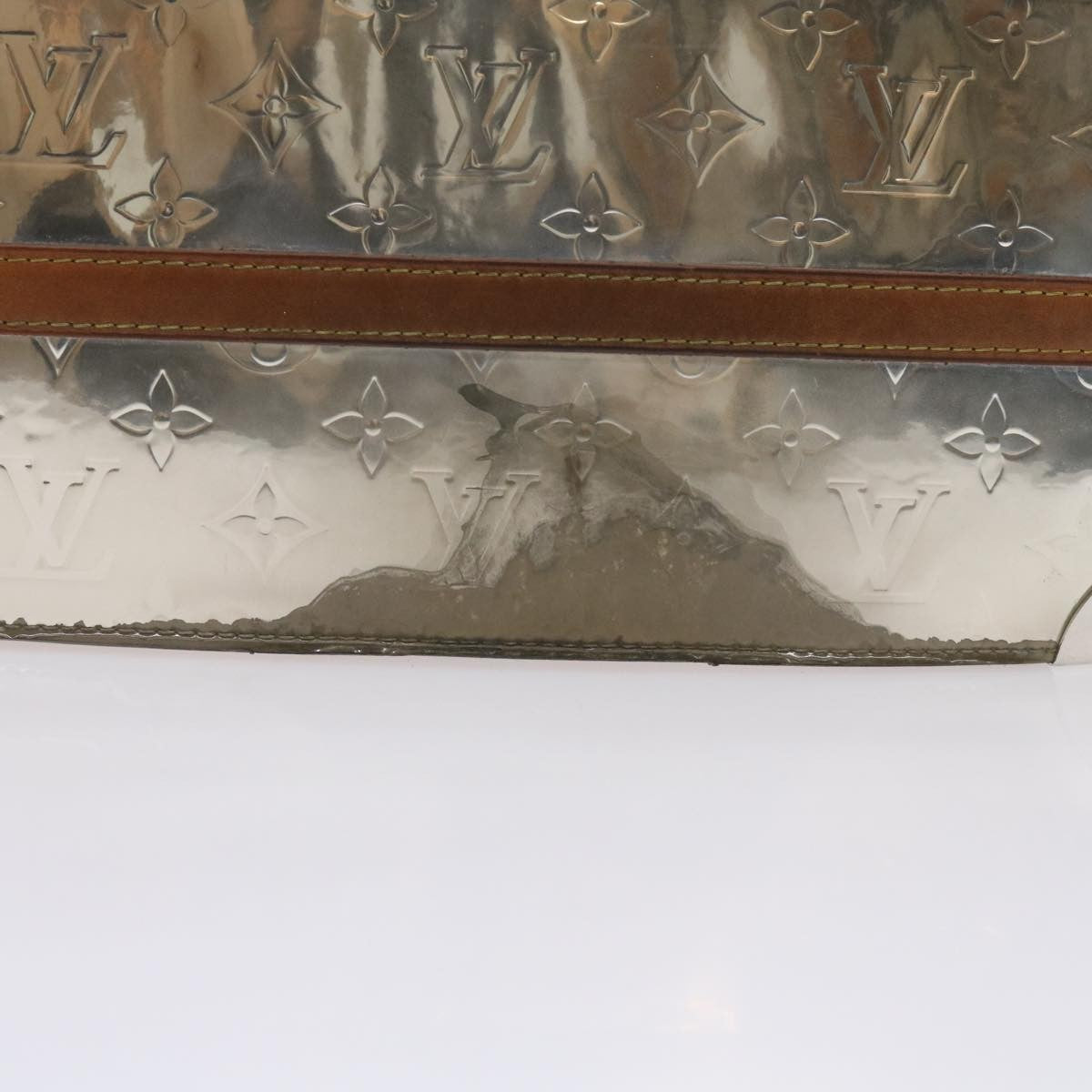 Louis Vuitton Trunk Pouch Monogram Mirror Coated Canvas, SILVER, CANVAS, Clutche & pouche