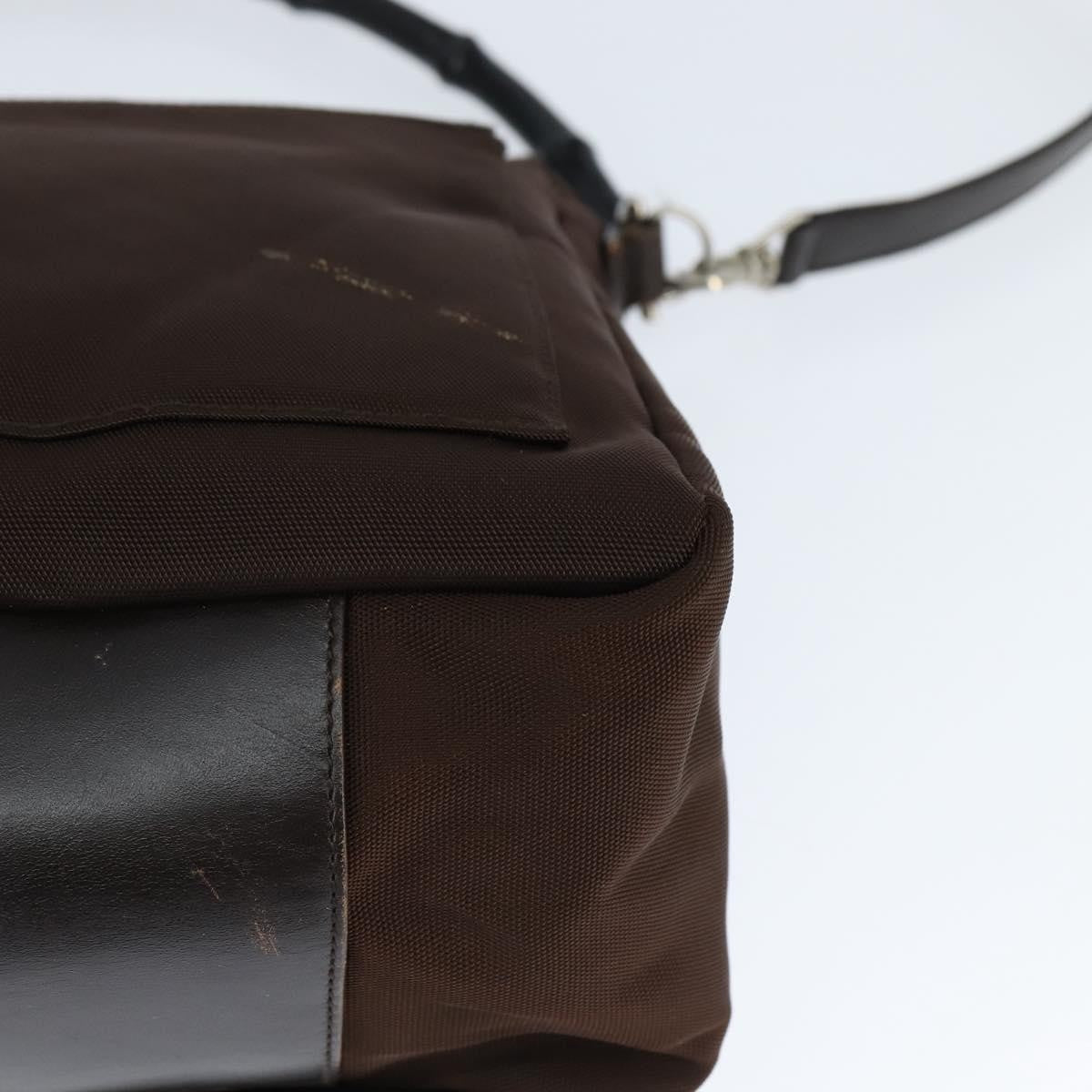 Gucci Vintage Bamboo Handle Bag Nylon, BROWN, NYLON, Handbag