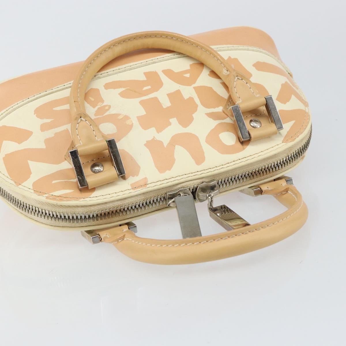 Louis Vuitton Alma Handbag Limited Edition Graffiti Leather, WHITE, CANVAS, Handbag