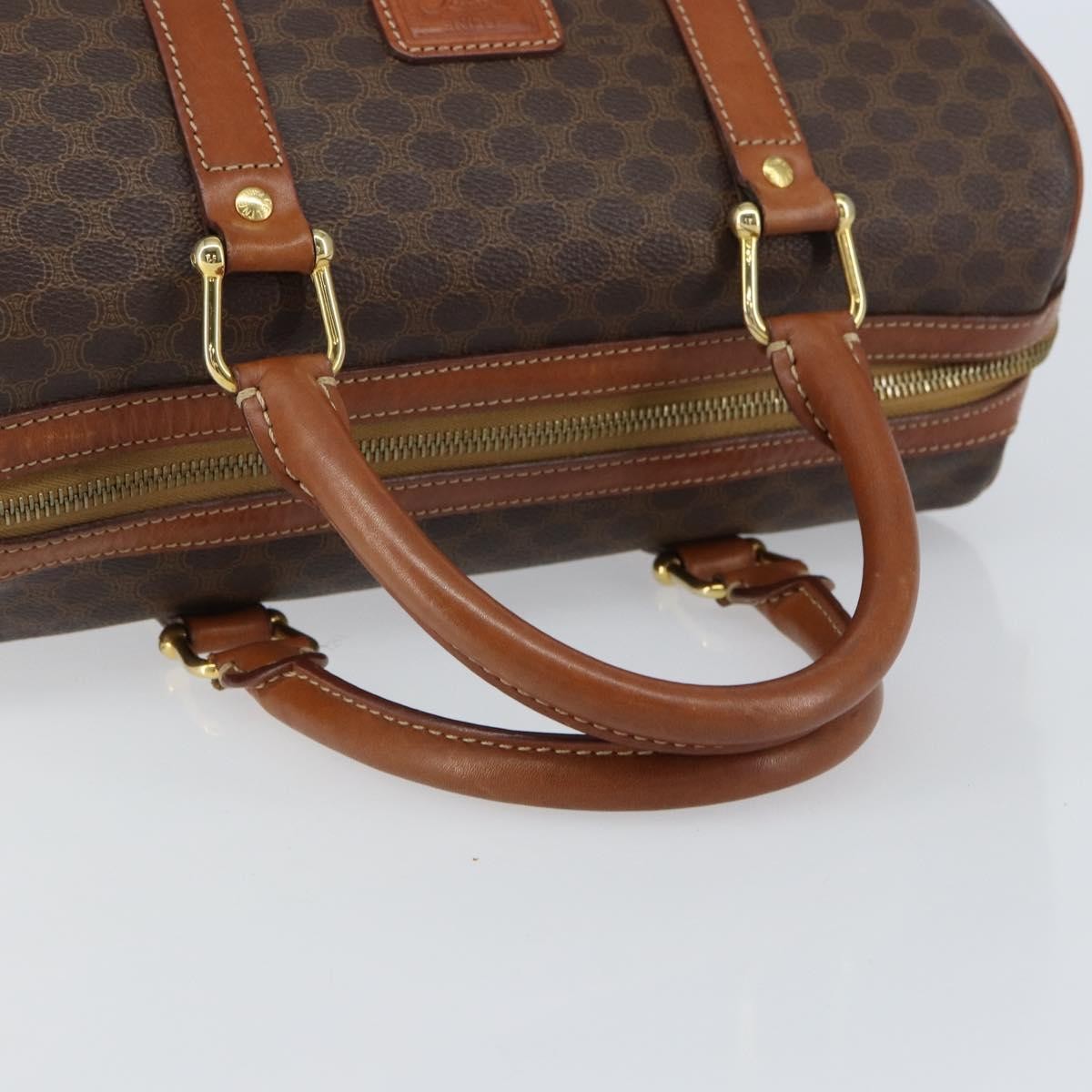 Celine Vintage Macadam Boston bag Canvas, BROWN, CANVAS, Handbag