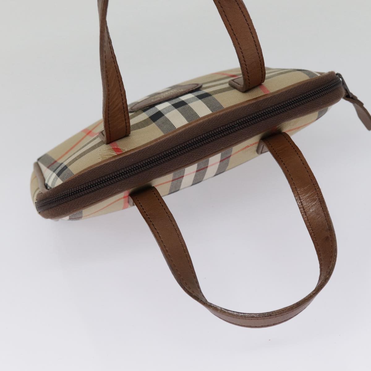 Burberry Nova Check Bowling Bag Canvas, BEIGE, CANVAS, Handbag