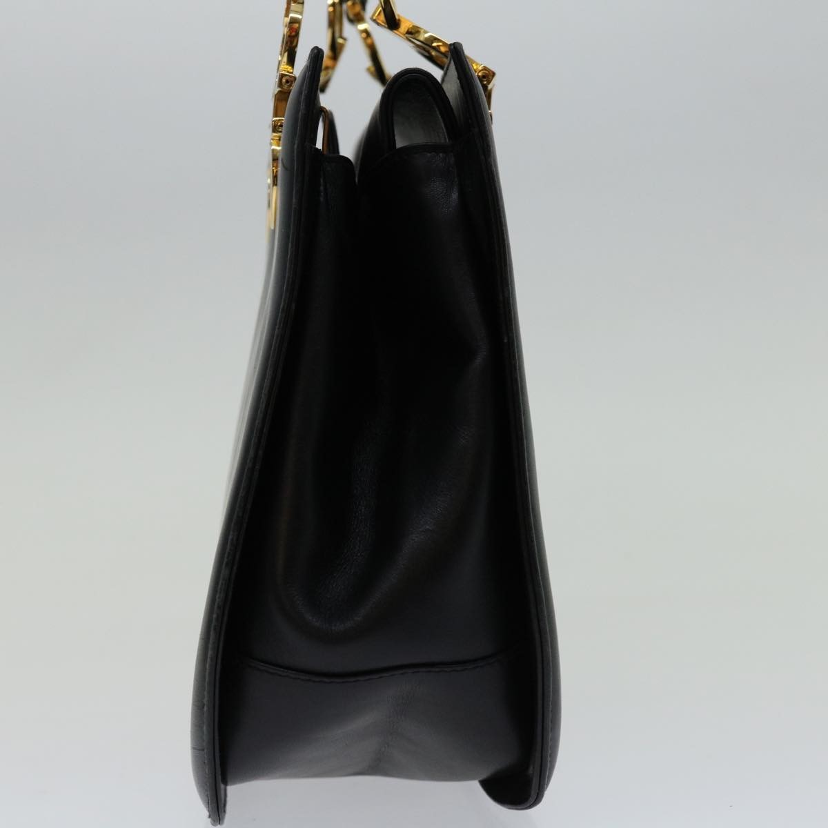 Salvatore Ferragamo Gancini handbag Leather, BLACK, LEATHER, Handbag