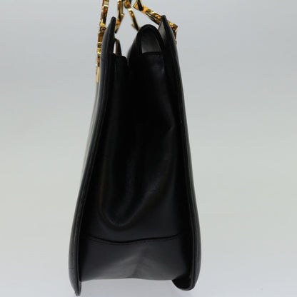 Salvatore Ferragamo Gancini handbag Leather, BLACK, LEATHER, Handbag