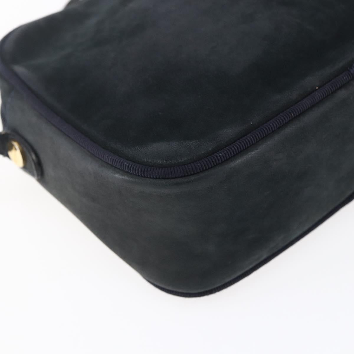 Salvatore Ferragamo Vala Shoulder Bag Suede, NAVY, SUEDE, Shoulder bag