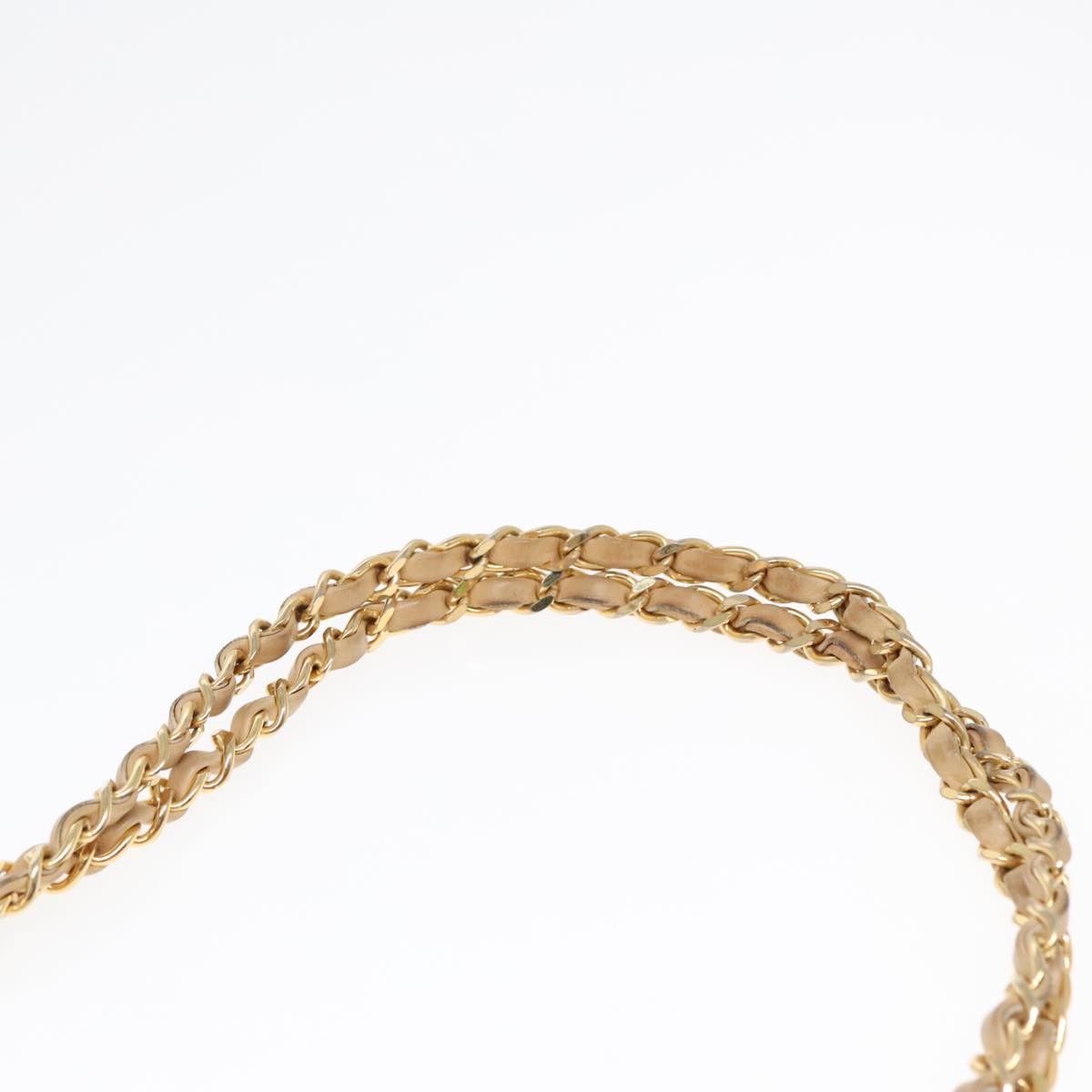 Chanel Vintage Chain Shoulder Bag Quilted Lambskin, BEIGE, LEATHER, Shoulder bag