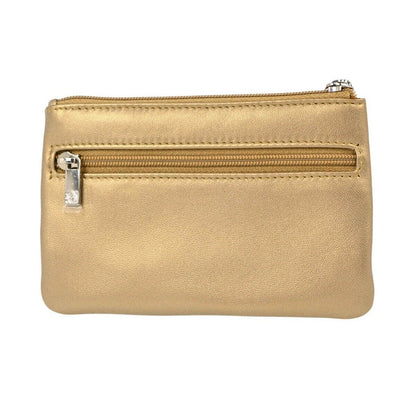 Loewe Anagram Clutch Bag Leather, GOLD, LEATHER, Clutche & pouche
