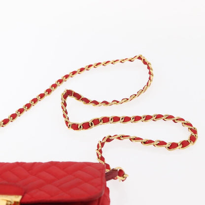 Prada Pushlock Chain Flap Bag Quilted Tessuto, RED, NYLON, Shoulder bag
