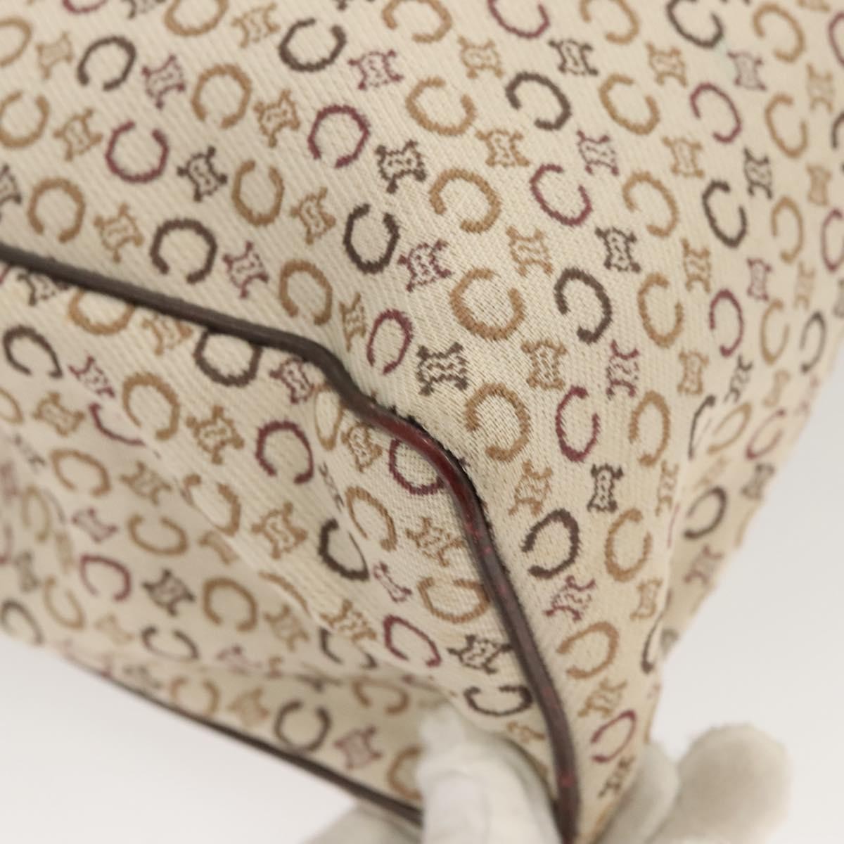 Celine Vintage Macadam Handbag Canvas, BEIGE, CANVAS, Handbag