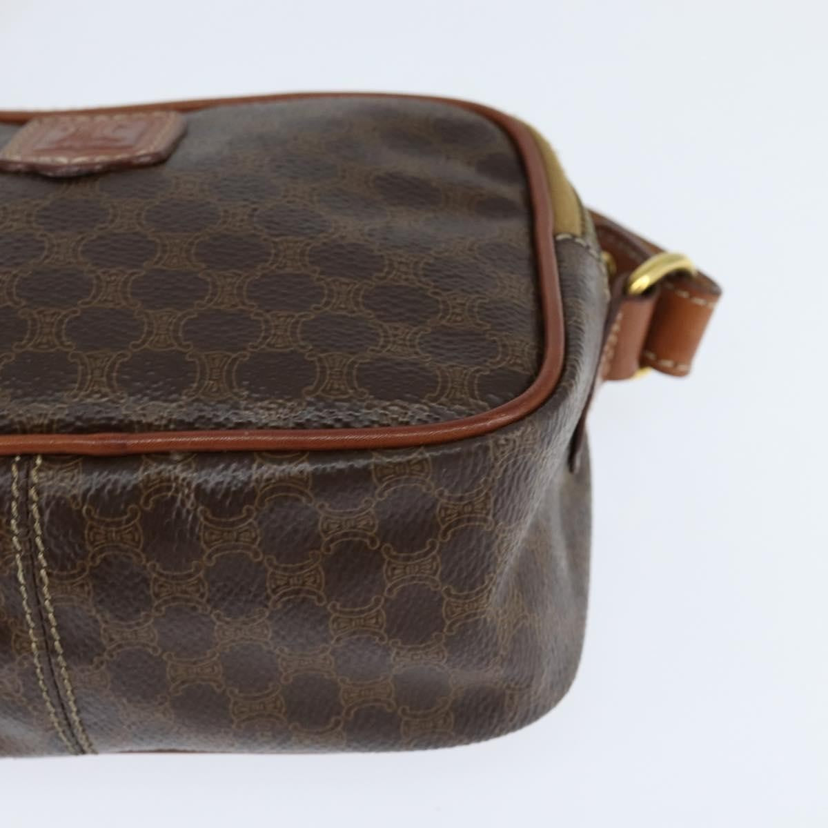 Celine Vintage Macadam Shoulder Bag Canvas, BROWN, CANVAS, Shoulder bag