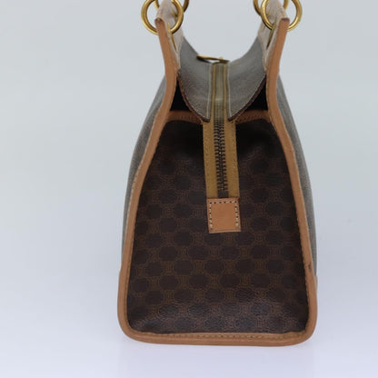Celine Vintage Macadam Handbag Canvas and Leather, Brown, Canvas, Handbag
