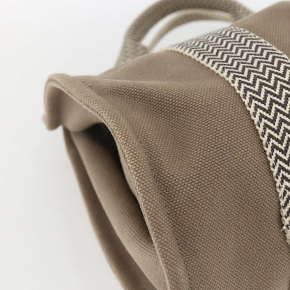 Hermes Cannes Tote Toile Canvas, BEIGE, COTTON, Tote bag