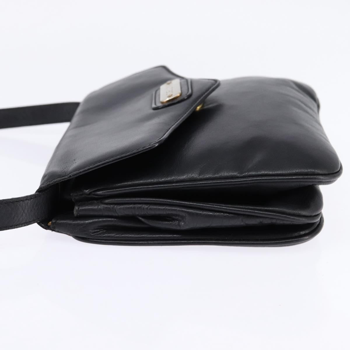 Celine Shoulder Bag Leather, BLACK, LEATHER, Shoulder bag