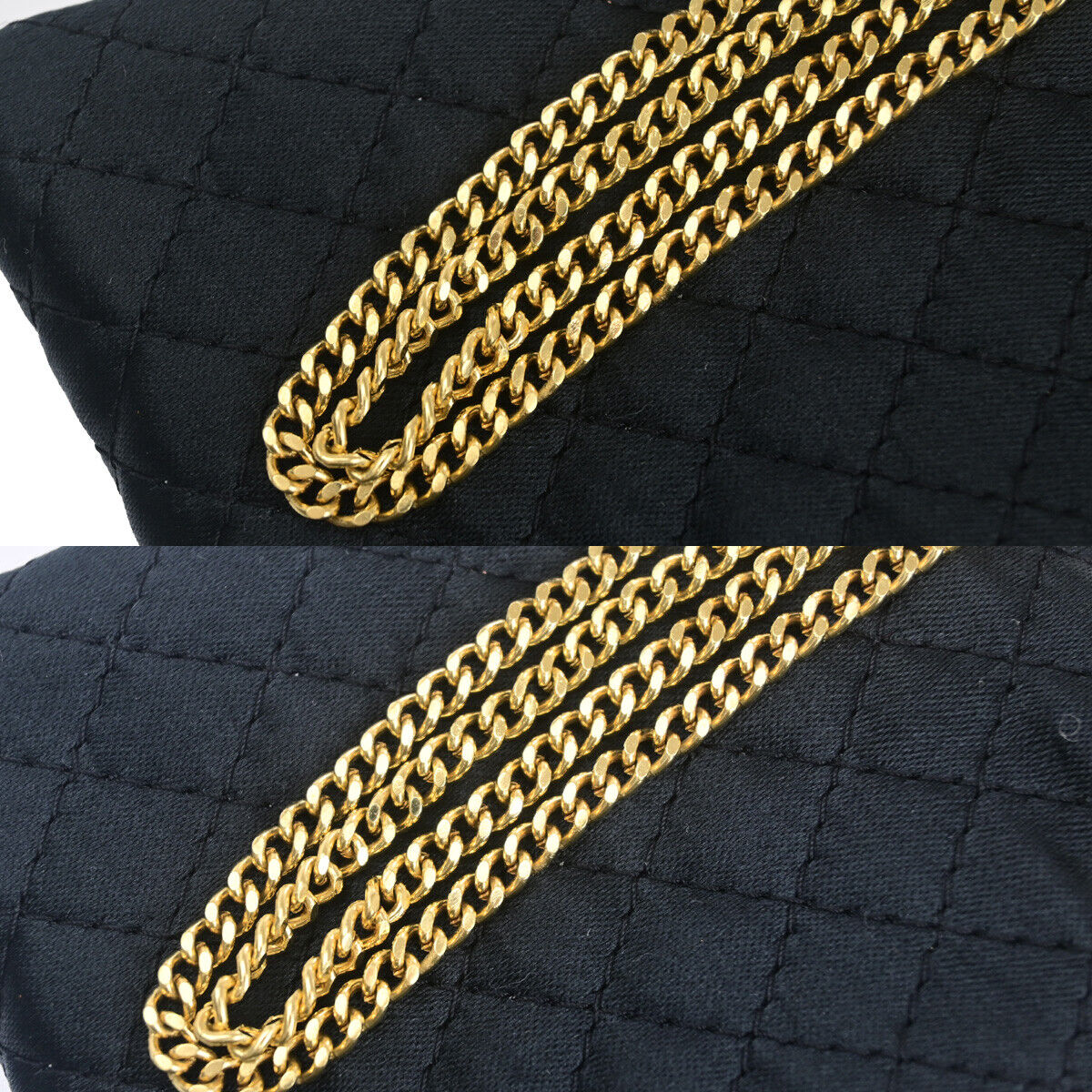 Chanel CC Logo Micro Matelasse Shoulder Bag Pouch Canvas, BLACK, CANVAS, Shoulder bag