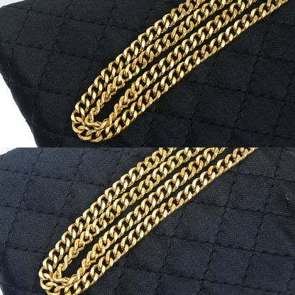 Chanel CC Logo Micro Matelasse Shoulder Bag Pouch Canvas, BLACK, CANVAS, Shoulder bag