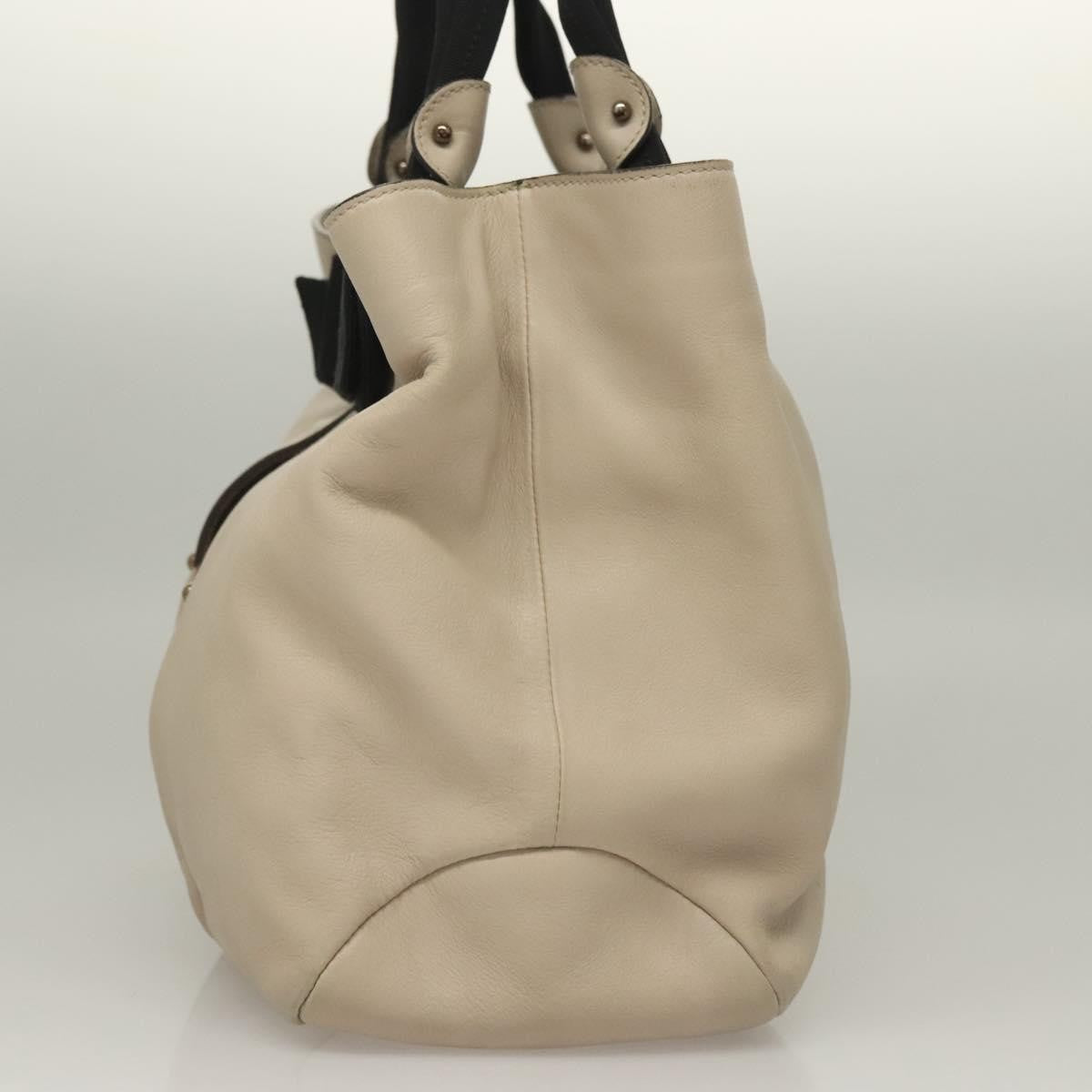 Salvatore Ferragamo Vara bow tote Leather, BEIGE, LEATHER, Tote bag