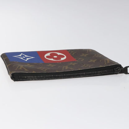 Louis Vuitton Zipped Pouch Limited Edition Logo Story Monogram Canvas, BROWN, CANVAS, Clutche & pouche
