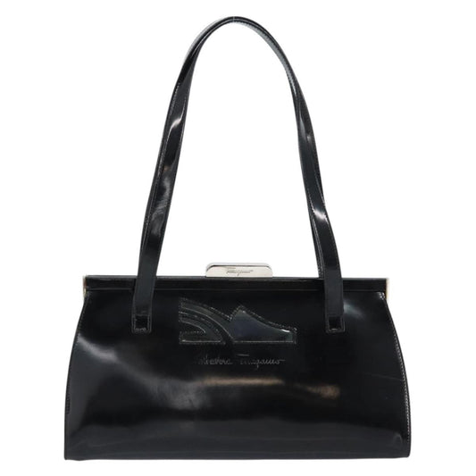 Salvatore Ferragamo Vintage Tote bag Patent Leather, BLACK, PATENT_LEATHER, Tote bag