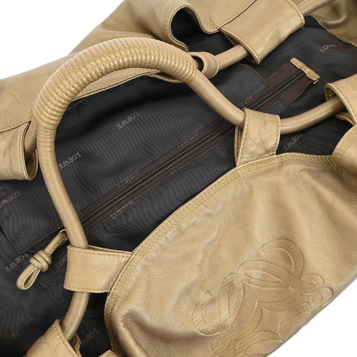 Loewe Anagram Logo Nappa Aire Hand Bag Leather, GOLD, LEATHER, Handbag