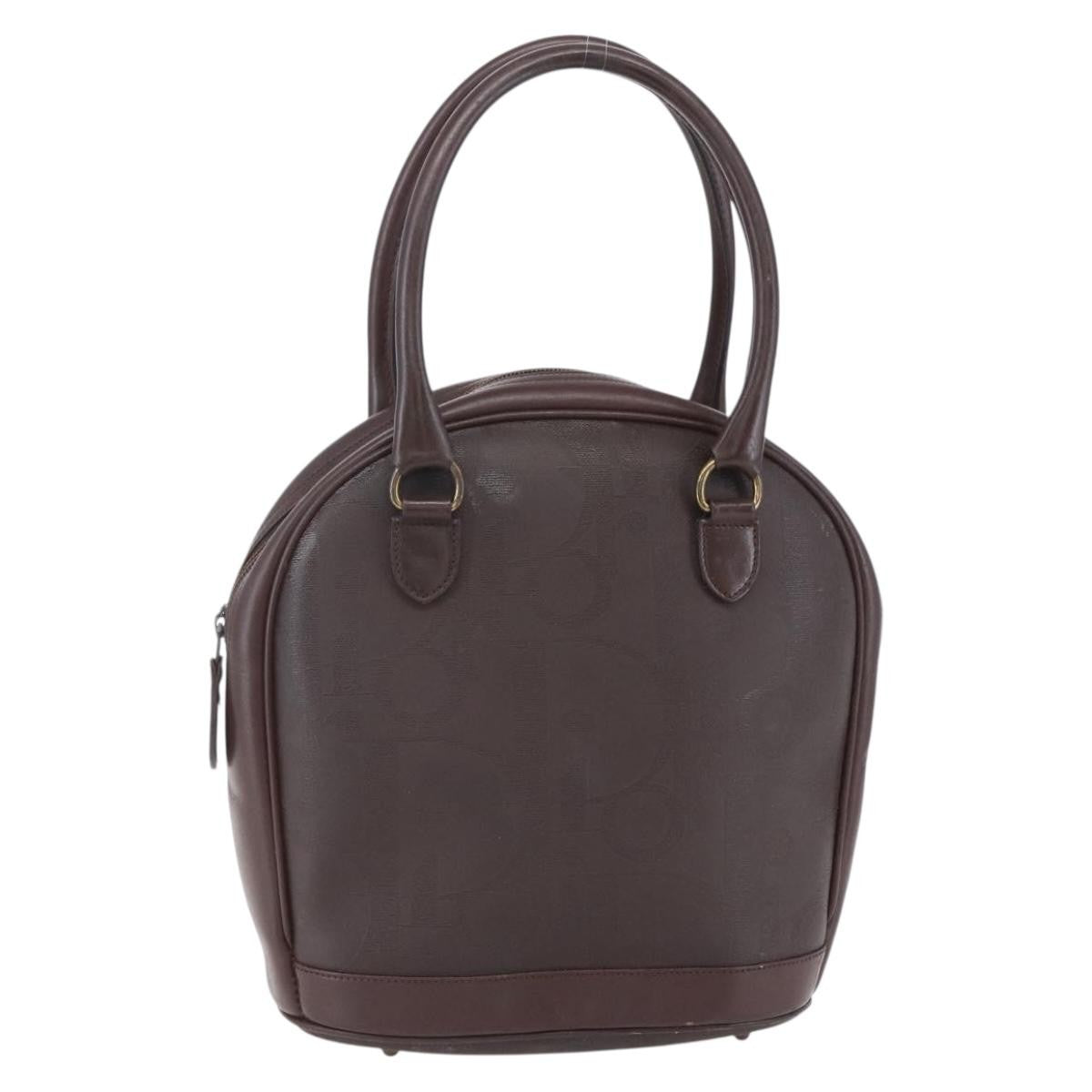 Christian Dior Vintage Trotter Handbag Canvas, BROWN, PVC, Handbag