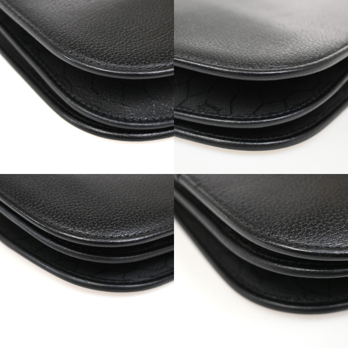 Christian Dior Vintage Honeycomb Flap Crossbody Bag Canvas and Leather, Black, PVC, Shoulder Bag