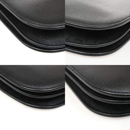 Christian Dior Vintage Honeycomb Flap Crossbody Bag Canvas and Leather, Black, PVC, Shoulder Bag