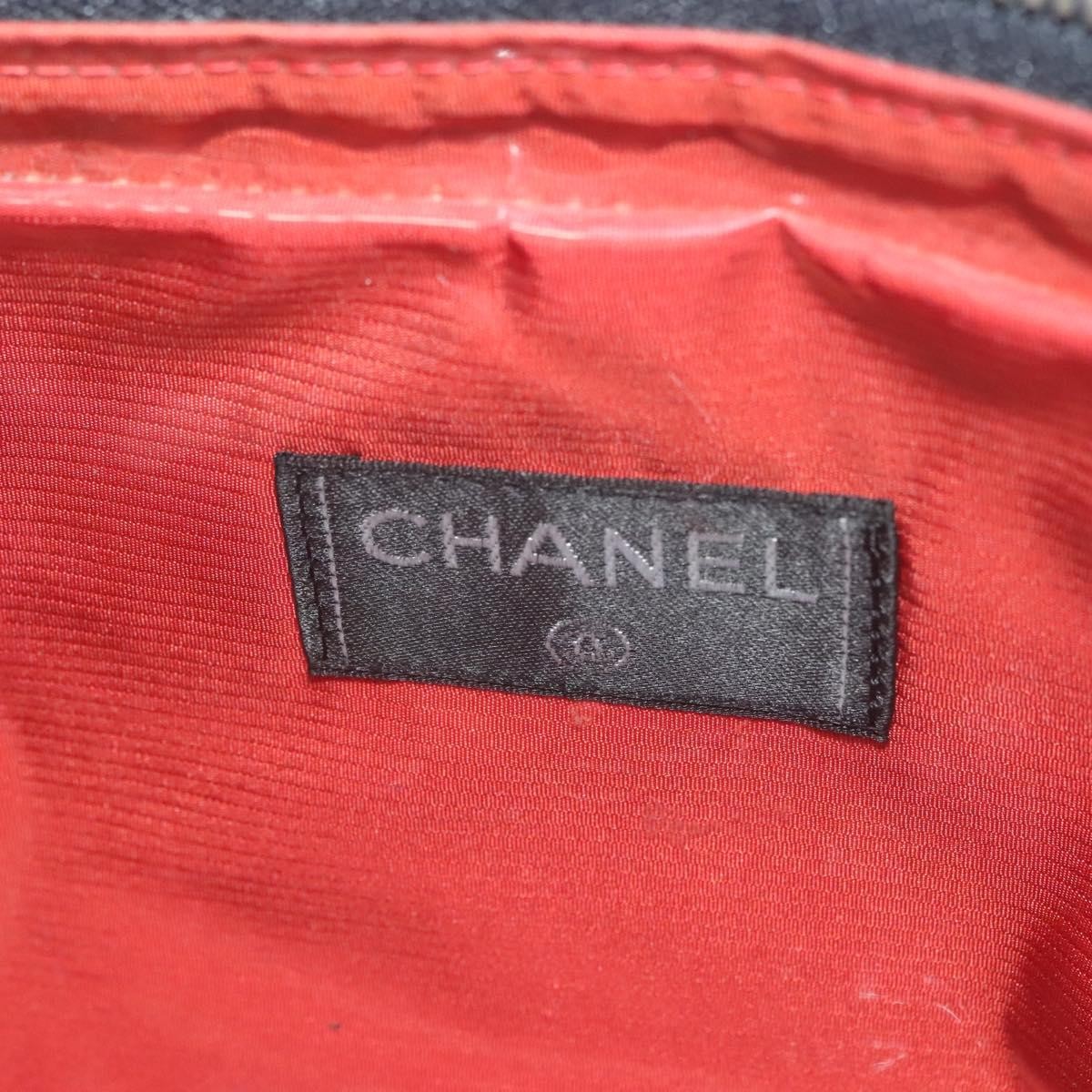 Chanel Travel Line Boston Bag Printed Nylon, BLACK, NYLON, Travel bag