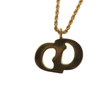 Christian Dior CD Pendant Necklace Metal, GOLD, METAL, Necklace