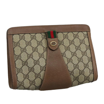 Gucci Vintage old clutch Canvas, BEIGE, PVC, Clutche & pouche