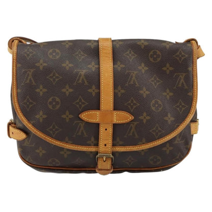 Louis Vuitton Saumur Handbag Monogram Canvas, BROWN, CANVAS, Shoulder bag