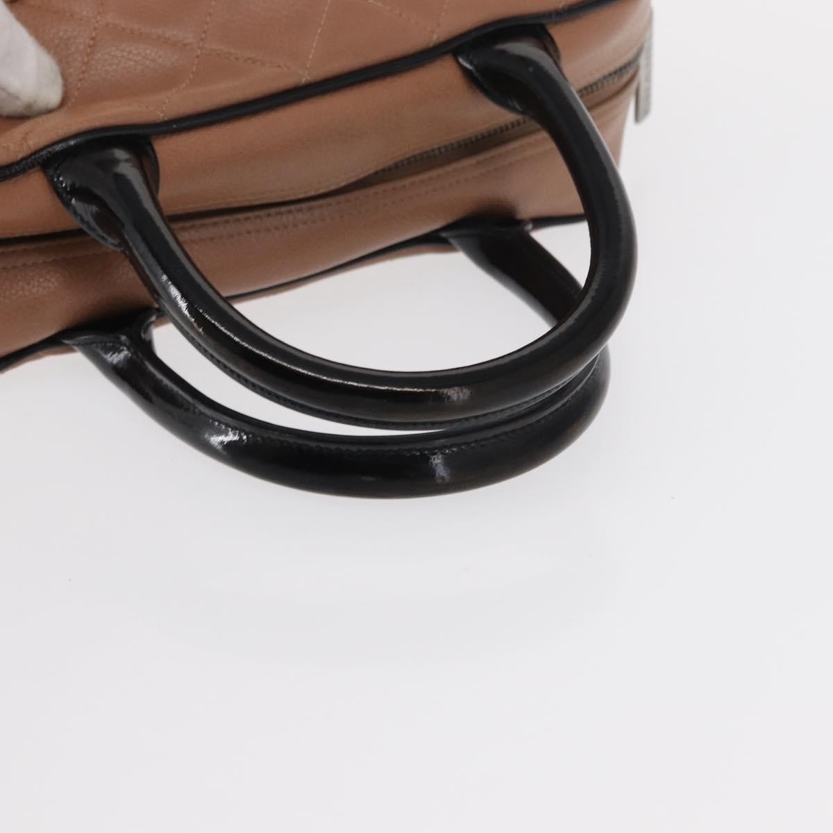 Chanel Embossed Logo Bowler Bag Quilted Caviar, BEIGE, LEATHER, Handbag