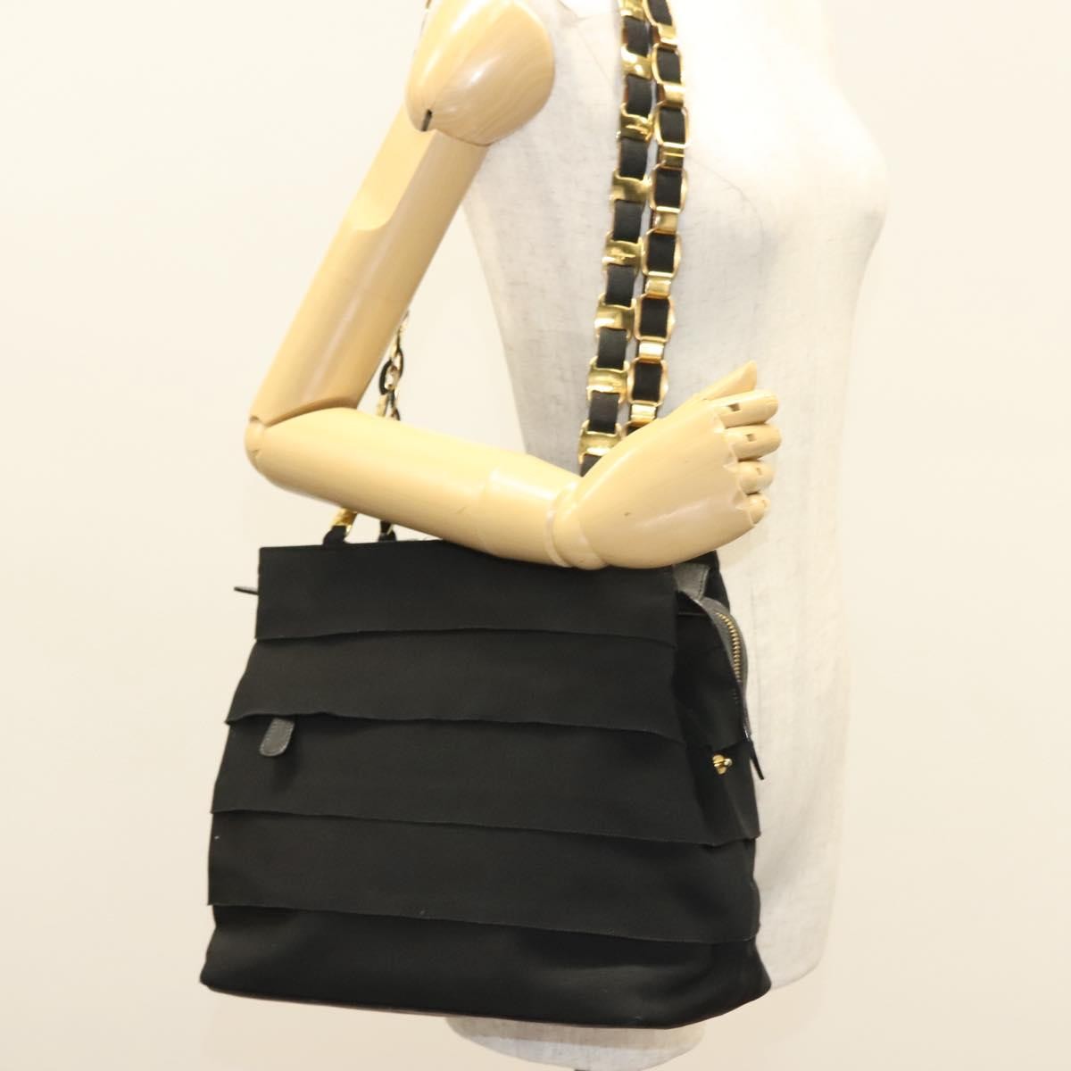 Salvatore Ferragamo Vala Shoulder Bag Canvas, BLACK, CANVAS, Shoulder bag