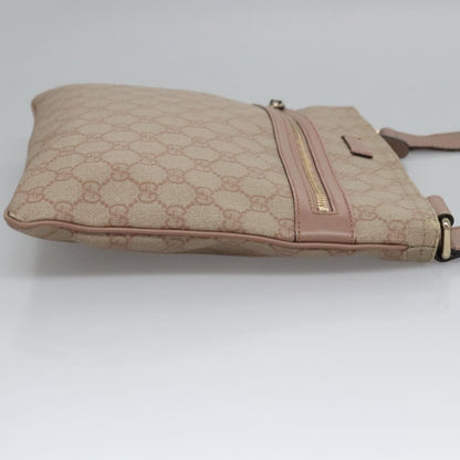 Gucci Front Zip Flat Messenger Bag GG Coated Canvas, BEIGE, CANVAS, Shoulder bag