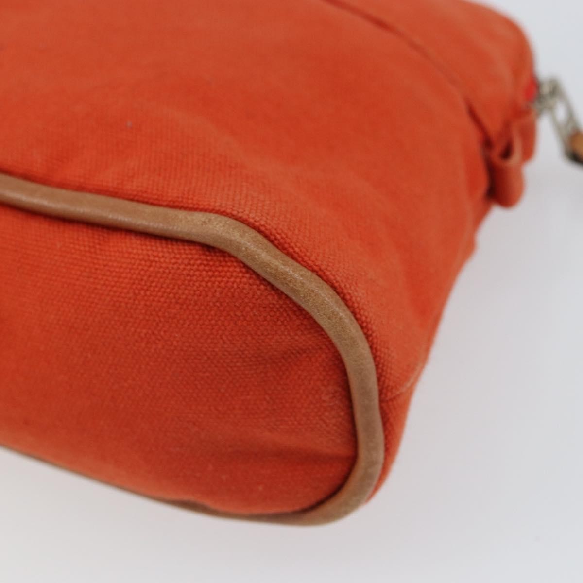 Hermes Bolide Travel Pouch Canvas, ORANGE, CANVAS, Clutche & pouche