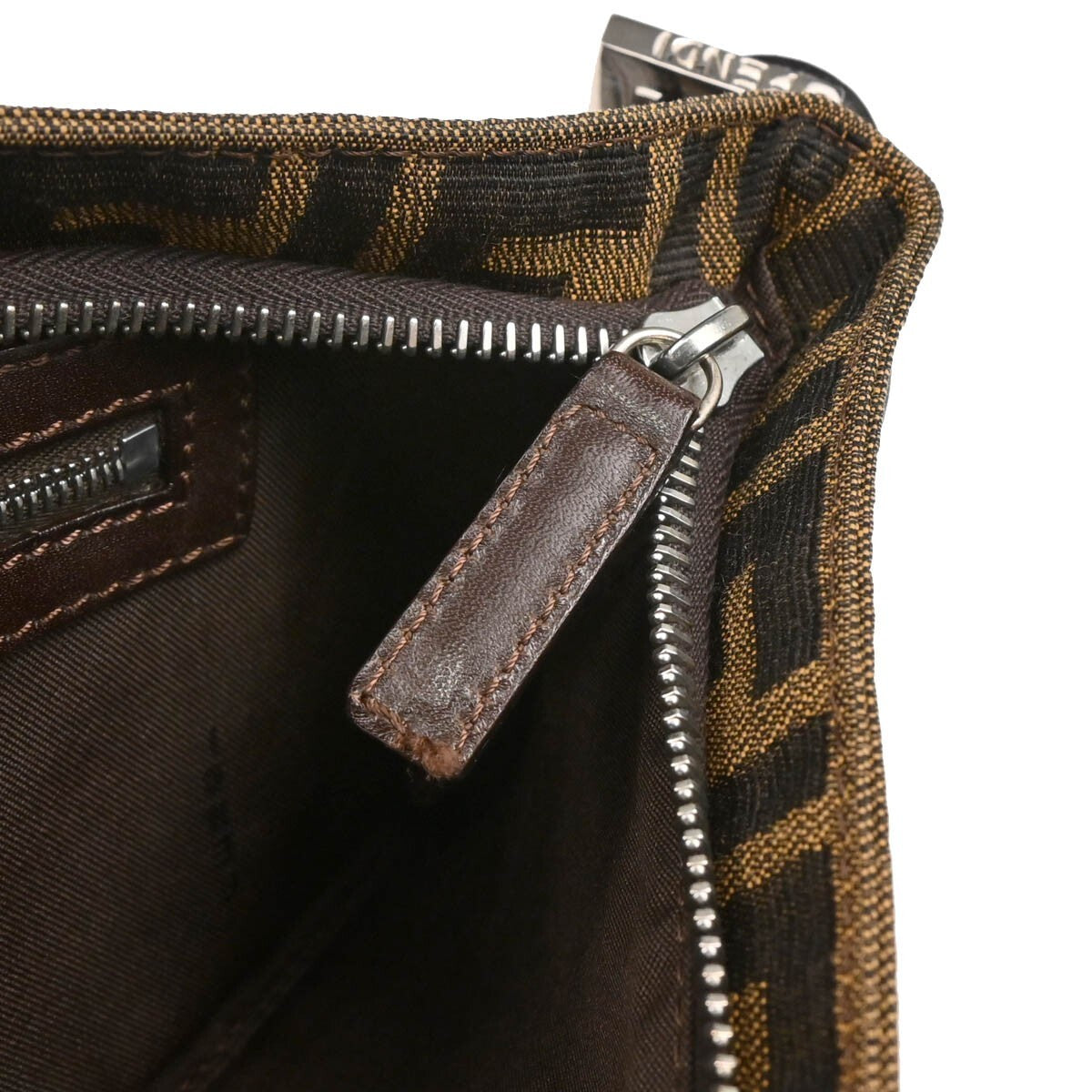 Fendi Baguette Pochette Zucca Canvas, BROWN, CANVAS, Shoulder bag