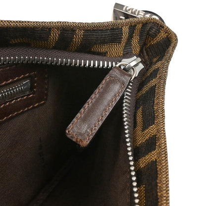 Fendi Baguette Pochette Zucca Canvas, BROWN, CANVAS, Shoulder bag