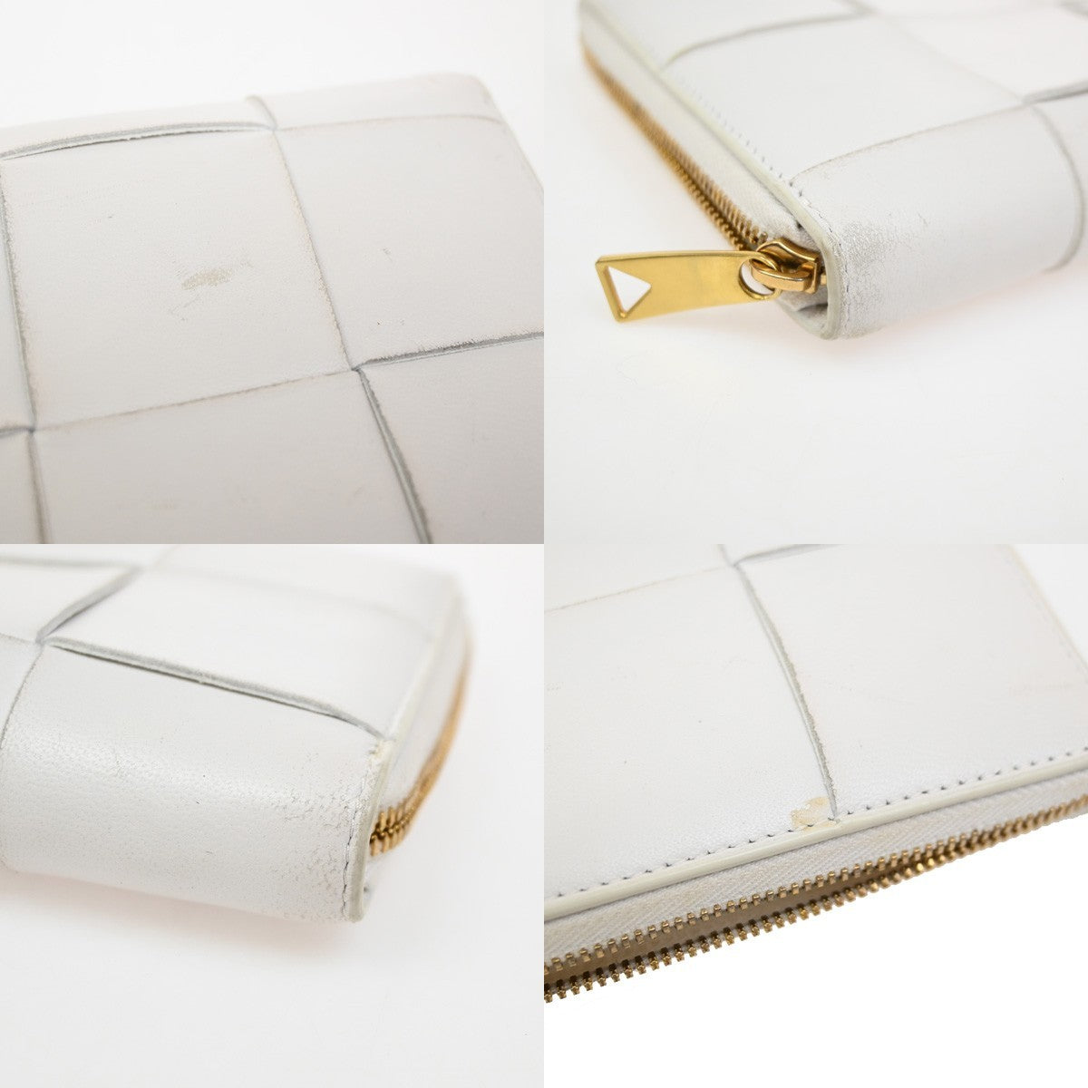 Bottega Veneta Cassette Zip Around Wallet Maxi Intrecciato Leather, WHITE, LEATHER, Wallets