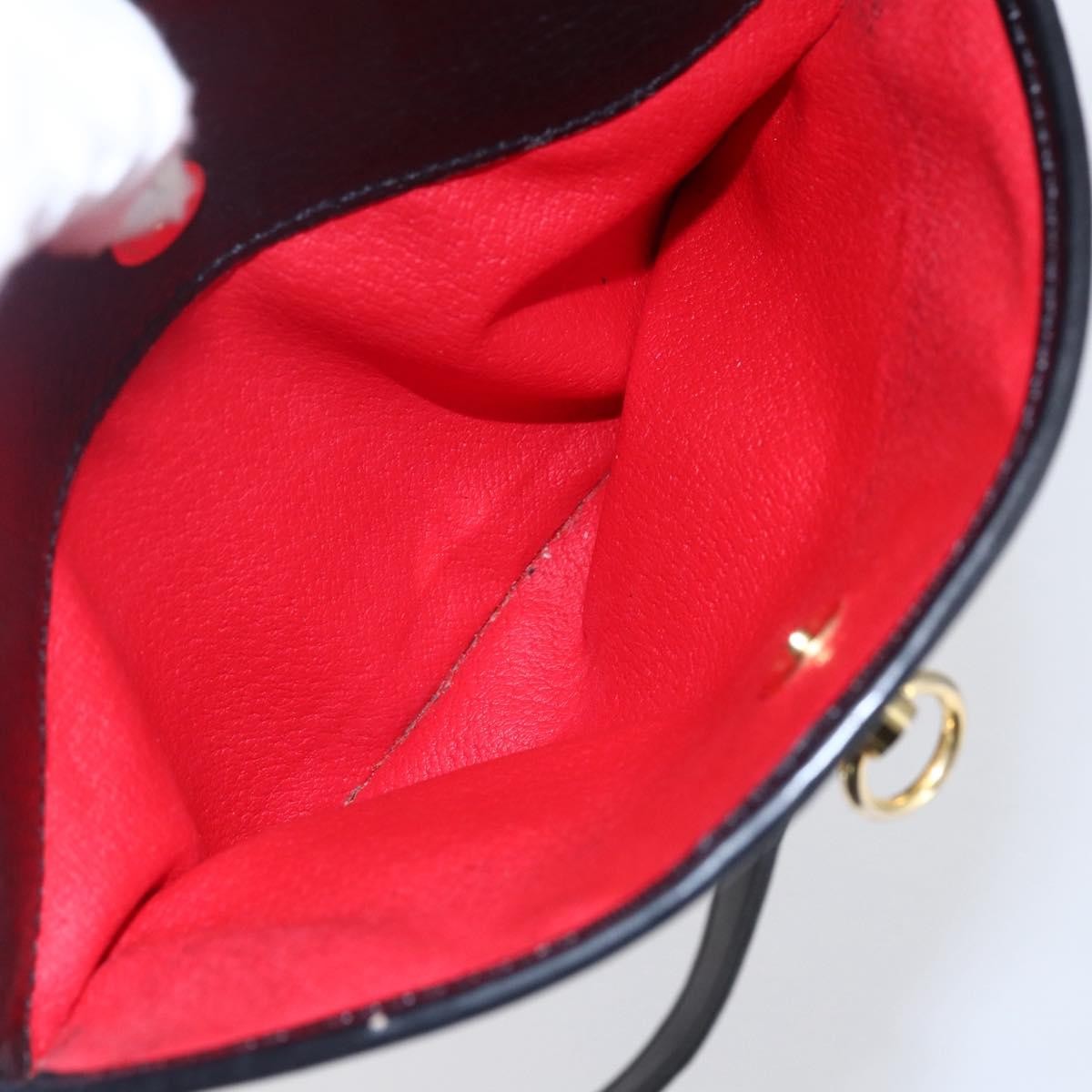 Celine Vintage Triomphe Shoulder Bag Leather, BLACK, LEATHER, Shoulder bag