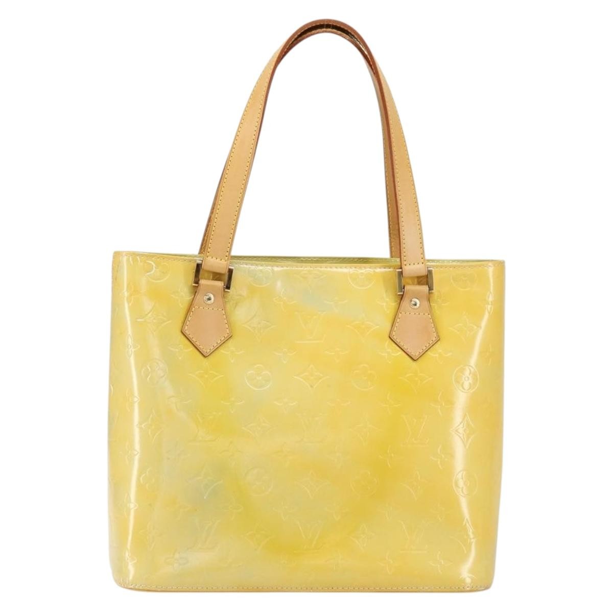 Louis Vuitton Houston Handbag Monogram Vernis, YELLOW, PATENT_LEATHER, Tote bag