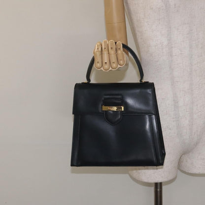 Salvatore Ferragamo Vintage Handbag Leather, BLACK, LEATHER, Handbag
