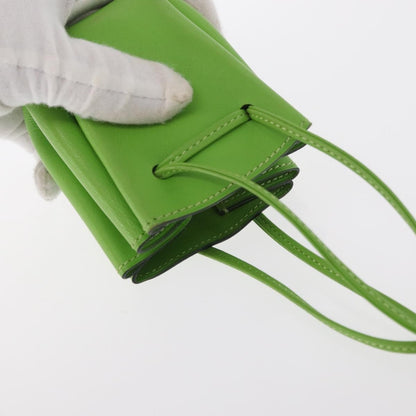 Hermes Vespa Pouch Leather, GREEN, LEATHER, Clutche & pouche