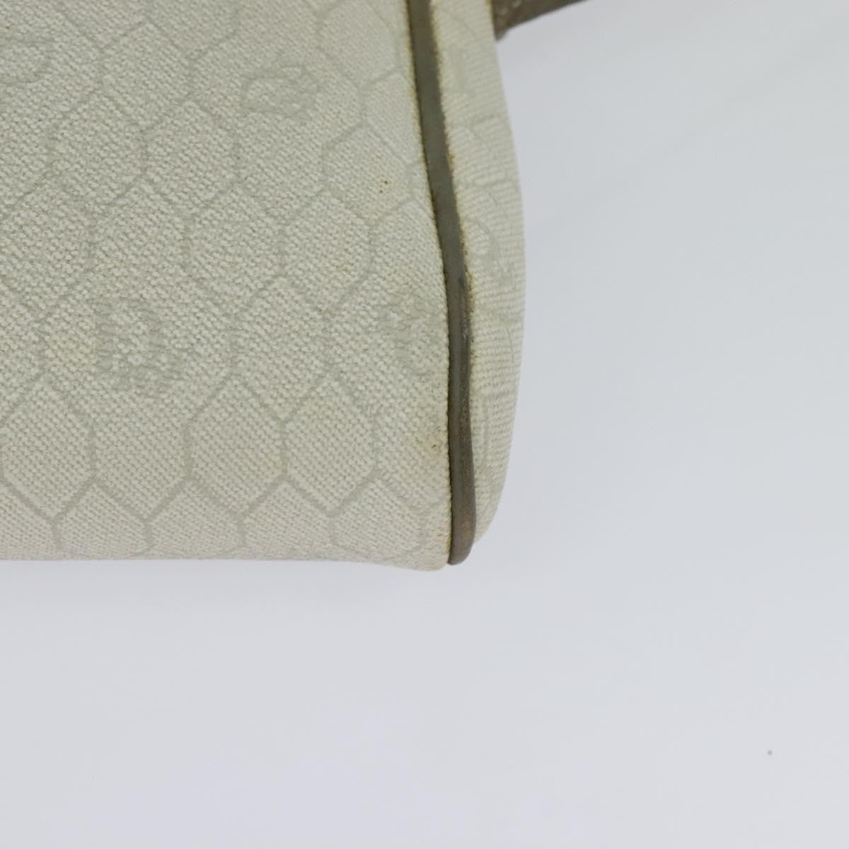 Christian Dior Vintage Honeycomb Zip Pouch Coated Canvas, WHITE, LEATHER, Clutche & pouche