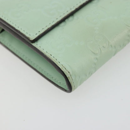 Gucci Guccissima Wallet Motif GG, Green, Leather, Wallet
