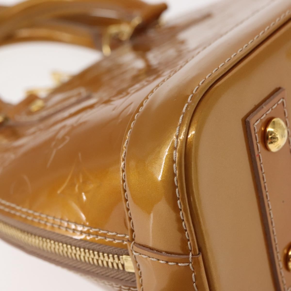 Louis Vuitton Alma Handbag Monogram Vernis, GOLD, PATENT_LEATHER, Handbag