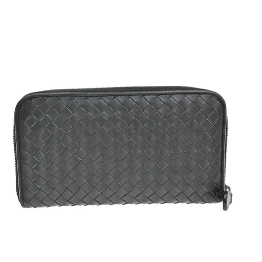 Bottega Veneta Intrecciato Wallet Leather, BLACK, LEATHER, Wallets